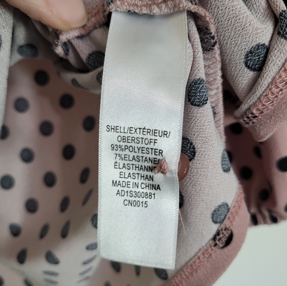 Adrianna Papell Pink and Black Polka Dot Blouse - Picture 5 of 7